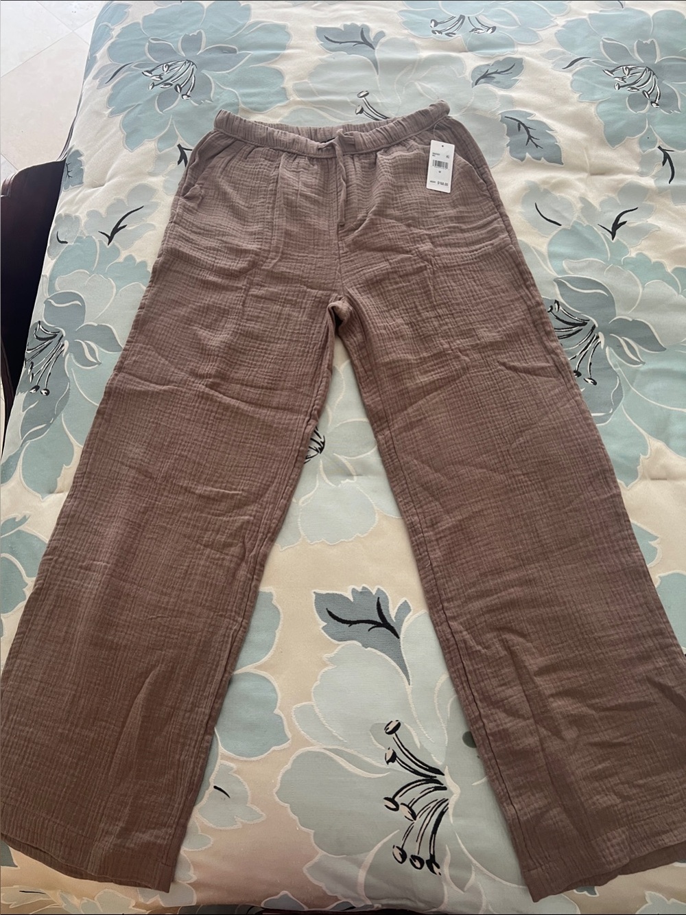 Splendid Drawstring/elastic Wide-Leg Pants - Taupe